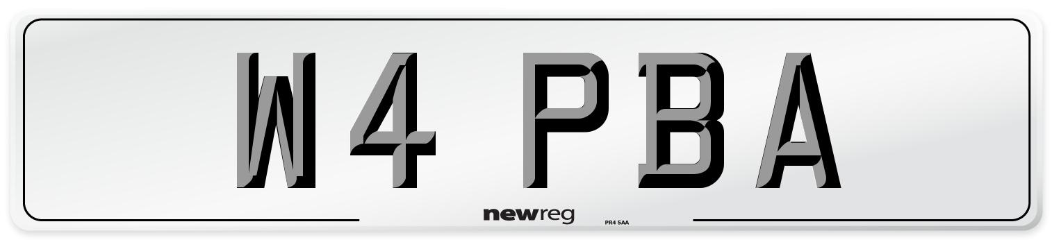 W4 PBA Number Plate from New Reg